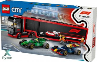 Klocki city 60445 f1 ciężarówka z bolidami rb20 i amr24 f1 LEGO