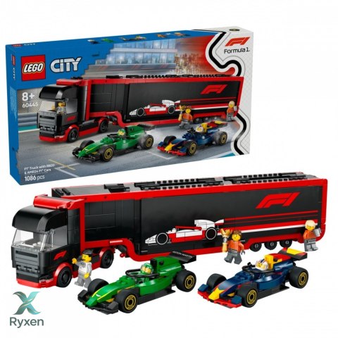 Klocki city 60445 f1 ciężarówka z bolidami rb20 i amr24 f1 LEGO