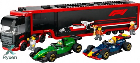 Klocki city 60445 f1 ciężarówka z bolidami rb20 i amr24 f1 LEGO