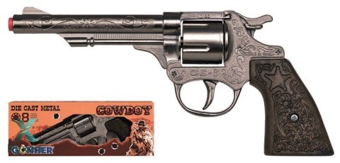 Rewolwer kowbojski 8 naboi metalowy gonher 80/0 PULIO