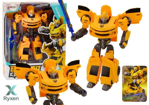 Auto-Robot 2w1 Sportowy Wyścigowy Figurka Broń Żółty LEAN TOYS