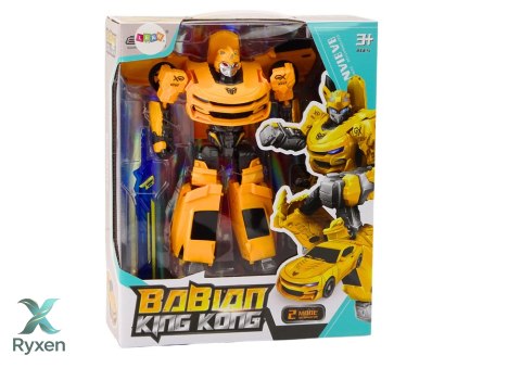 Auto-Robot 2w1 Sportowy Wyścigowy Figurka Broń Żółty LEAN TOYS