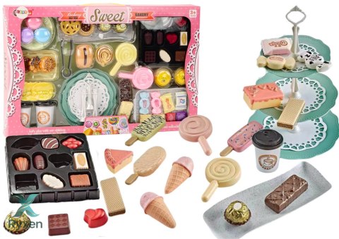 Cukiernia Kawiarnia Zestaw Słodycze Patera Ciastka Kawa Ciasto 50 ele. LEAN TOYS