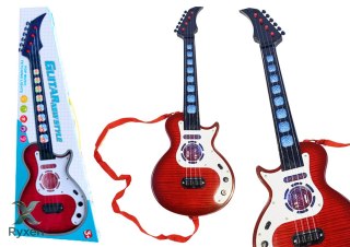 Gitara Elektryczna Instrument Dla Dzieci Światła Melodie Czerwona LEAN TOYS