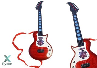 Gitara Elektryczna Instrument Dla Dzieci Światła Melodie Czerwona LEAN TOYS