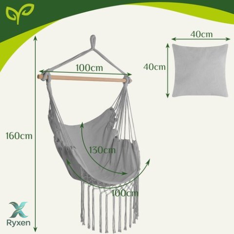 Hamak - krzesło brazylijskie szare Gardlov 23671 ISO TRADE