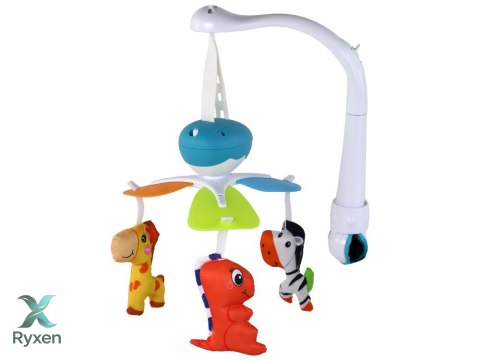 Karuzela Do Łóżeczka Na Baterie Klips Uniwersalny Zawieszki Niebieska LEAN TOYS