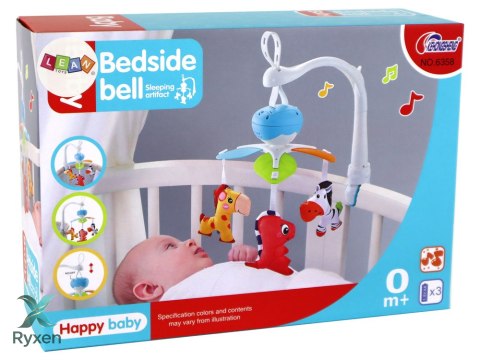 Karuzela Do Łóżeczka Na Baterie Klips Uniwersalny Zawieszki Niebieska LEAN TOYS