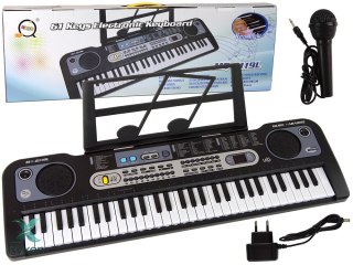 Keyboard z Mikrofonem Instrument Muzyczny Dla Dzieci Czarny LEAN TOYS