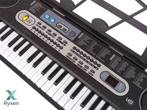 Keyboard z Mikrofonem Instrument Muzyczny Dla Dzieci Czarny LEAN TOYS