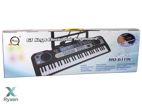Keyboard z Mikrofonem Instrument Muzyczny Dla Dzieci Czarny LEAN TOYS