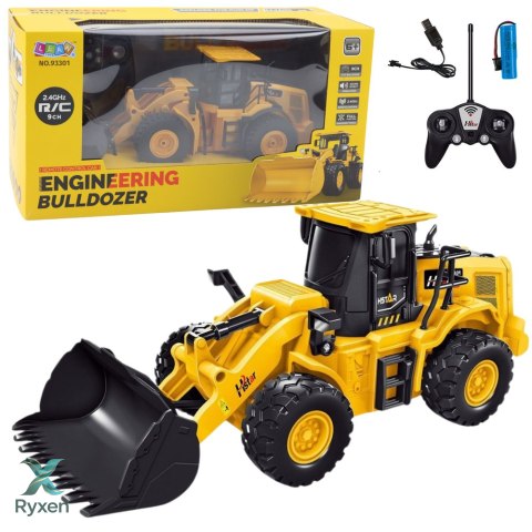 Koparka Buldożer Zdalnie Sterowany RC 2.4G 6CH Żółty LEAN TOYS