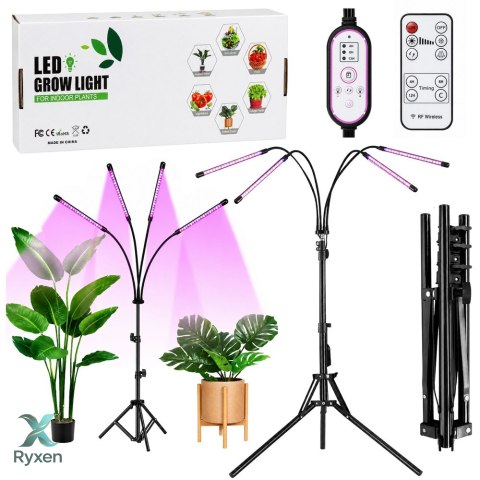 Lampa LED Do Wzrostu Uprawy I Doświetlania Roślin Statyw 4 Panele Pilot LEAN