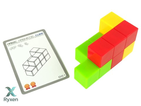 Kostka Logiczna Do Układania Magnetyczna Dwustronne Karty 108 Wyzwań LEAN TOYS