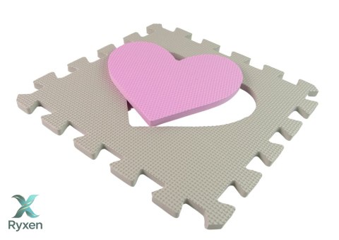 Mata Edukacyjna Piankowa EVA Puzzle Dla Niemowląt Szaro-Różowe 25 el. LEAN TOYS