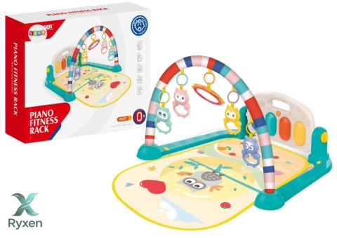 Mata Gimnastyczna Dla Niemowląt Pianinko Edukacyjne Sowa Dźwięki LEAN TOYS