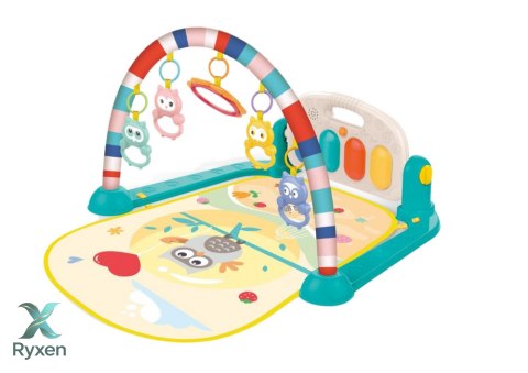 Mata Gimnastyczna Dla Niemowląt Pianinko Edukacyjne Sowa Dźwięki LEAN TOYS