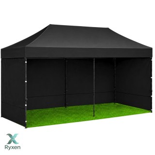Namiot Ekspresowy Ogrodowy Cateringowy Pawilon Handlowy Czarny 3x6 M LEAN