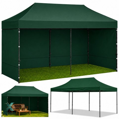 Namiot Ekspresowy Ogrodowy Cateringowy Pawilon Handlowy Zielony 3x6 M LEAN