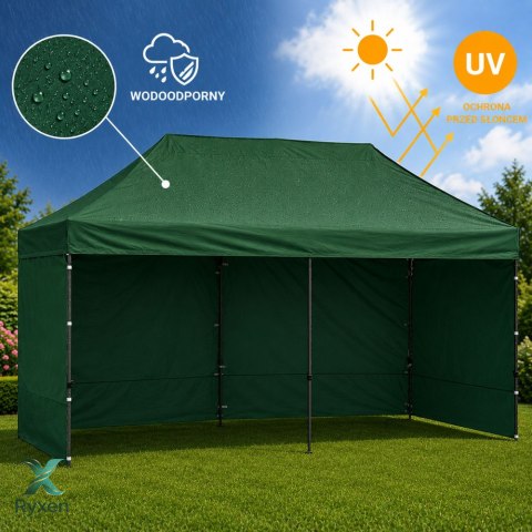 Namiot Ekspresowy Ogrodowy Cateringowy Pawilon Handlowy Zielony 3x6 M LEAN