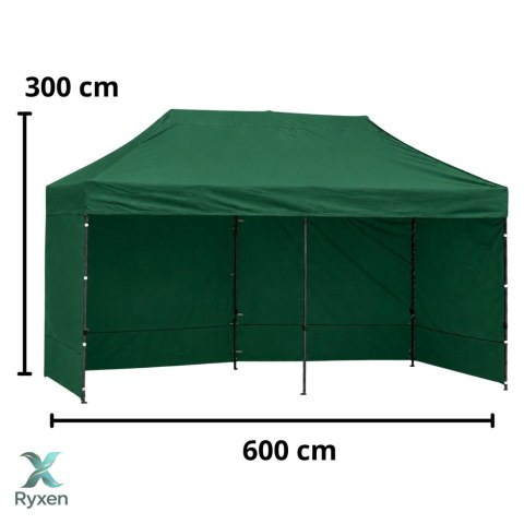 Namiot Ekspresowy Ogrodowy Cateringowy Pawilon Handlowy Zielony 3x6 M LEAN