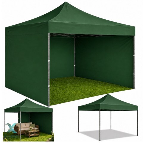 Namiot Ogrodowy Ekspresowy Pawilon Handlowy Cateringowy Zielony 3x3M LEAN