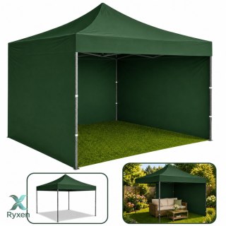 Namiot Ogrodowy Ekspresowy Pawilon Handlowy Cateringowy Zielony 3x3M LEAN