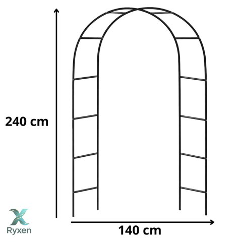Pergola Ogrodowa Metalowa Na Rośliny Podpora Do Pnączy Łuk 240x140 cm LEAN
