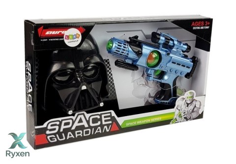 Zestaw Pistolet Laserowy Maska Wojownika Kosmosu Światła Dźwięki LEAN TOYS