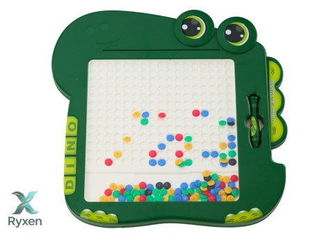 Tablica Magnetyczna Edukacyjna Dinozaur Pad Układanka Zielona Koraliki LEAN TOYS