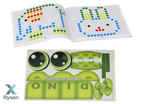 Tablica Magnetyczna Edukacyjna Dinozaur Pad Układanka Zielona Koraliki LEAN TOYS