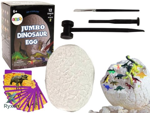 Zestaw Archeologiczny Wykopaliska Ogromne Jajo 12 Figurek Dinozaur LEAN TOYS
