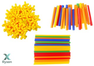 Zestaw Do Budowania Klocki Konstrukcyjne Patyczki Do Układania Słomki LEAN TOYS