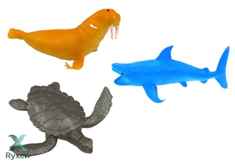 Zestaw Figurek Zwierzęta Morskie Podwodne Pingwin Rekin Krab 10 szt. LEAN TOYS