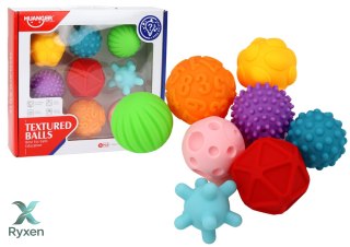 Zestaw Miękkie Piłki Sensoryczne Dla Malucha Różne Tekstury Kolorowe 8 szt. LEAN TOYS