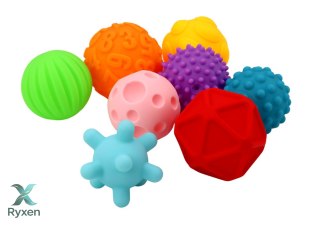 Zestaw Miękkie Piłki Sensoryczne Dla Malucha Różne Tekstury Kolorowe 8 szt. LEAN TOYS