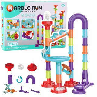 Zestaw Tor Dla Kulek Kulkodrom Zjeżdżalnie Kolorowa Konstrukcja 113 el. LEAN TOYS