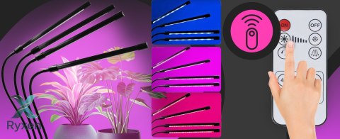 - 4x lampa do wzrostu uprawy roślin 80x led full spectrum 36w + pilot - e949-1 RTO