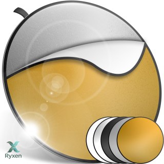 Blenda fotograficzna złota srebrna 5w1 składana 60 cm okrągła do zdjęć RTO