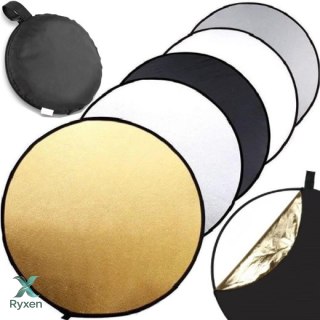 Blenda fotograficzna złota srebrna 5w1 składana 60 cm okrągła do zdjęć RTO
