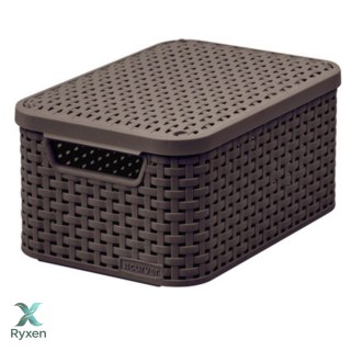 Koszyk z pokrywą Curver Rattan Style M ciemny brąz Curver