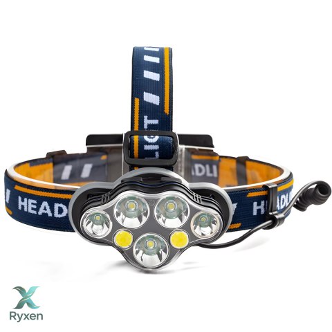 Latarka czołowa 8 led cree cob czołówka mocna wodoodporna akumulatorowa usb RTO