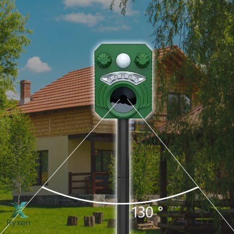 Odstraszacz ultradźwiękowy świetlny solarny wodoodporny gryzoni zwierząt RTO
