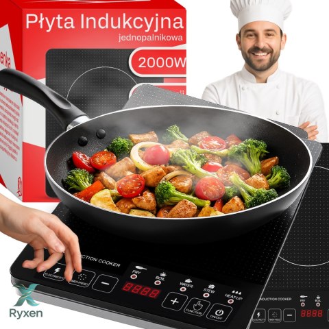 Płyta indukcyjna jeden palnik, elektryczna mobilna 2000w kuchenka 5 funkcji o210-1 RTO