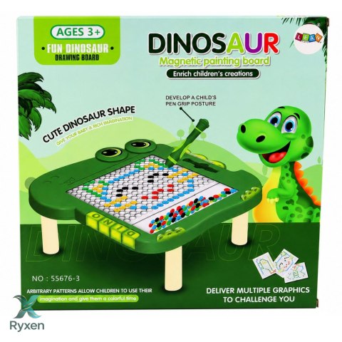 Tablica Magnetyczna Edukacyjna Dinozaur Pad Układanka Zielona LEAN TOYS