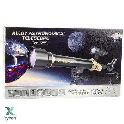 Teleskop Astronomiczny Edukacyjny Aluminiowy Akcesoria Statyw 1.35 M LEAN TOYS