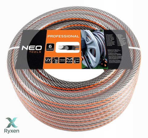 Wąż ogrodowy 1/2" x 50 m, 6-warstwowy NEO PROFESSIONAL NEO TOOLS