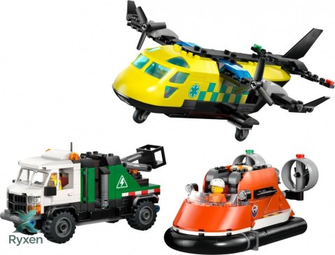 Klocki city 60505 zestaw z samolotem, ciężarówką serwisową i poduszkowcem LEGO