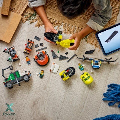Klocki city 60505 zestaw z samolotem, ciężarówką serwisową i poduszkowcem LEGO