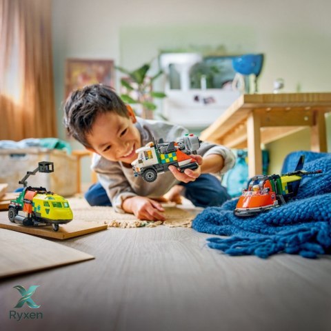 Klocki city 60505 zestaw z samolotem, ciężarówką serwisową i poduszkowcem LEGO